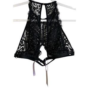 Savage X Fenty Black Lace Victorian Bra M